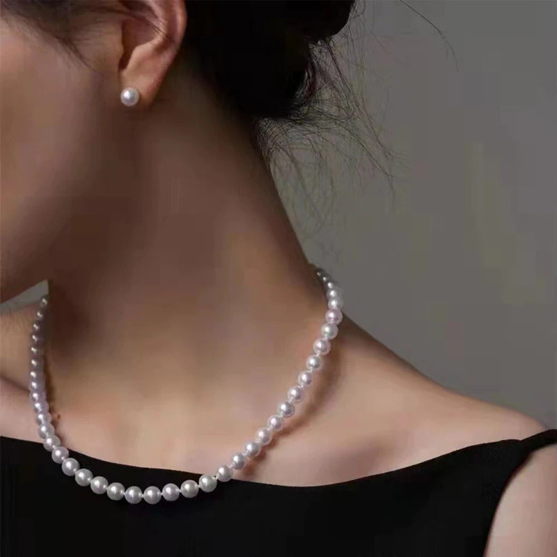6-7Mm AAAA Quality Pearl Necklace in White Real Freshwater Cultured Perfect