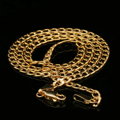18K Gold Plated Eagle Diamond Cut Charm Pendant 3Mm 18" Cuban Necklace Chain