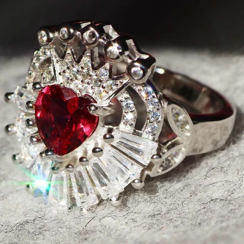 Luxury 925 Silver Sapphire Ring Natural Gemstones Ruby Ring Birthstone Engagemen