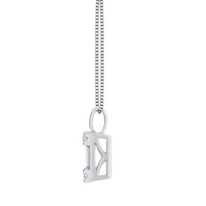 0.23 CT. T.W. Baguette and round Diamond Pendant in 14K White Gold
