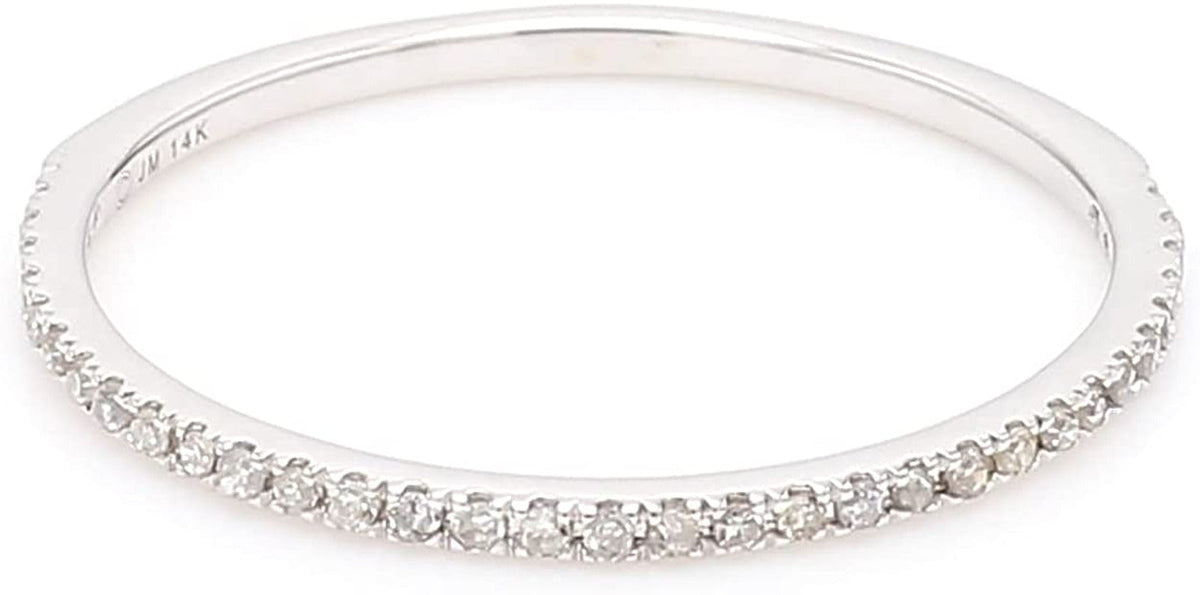 1/10 Cttw 14K Gold Dainty Half Band Natural Diamond Wedding Anniversary Ring (G-