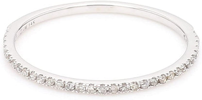1/10 Cttw 14K Gold Dainty Half Band Natural Diamond Wedding Anniversary Ring (G-