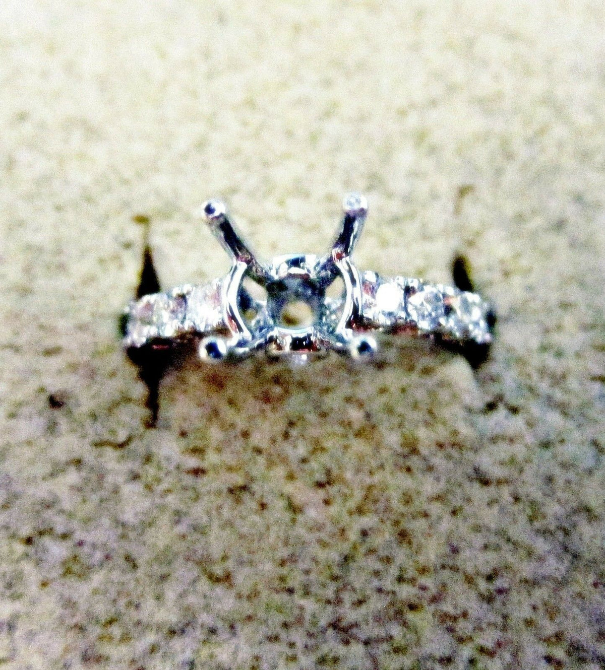 DIAMOND SETTING SIDE HALF WAY SET FRONT BACK TWO STONE