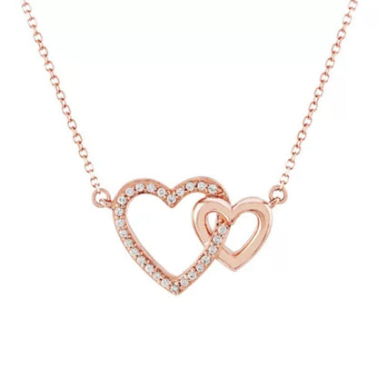 0.08 CT. T.W. Diamond Heart Necklace in 14K Gold