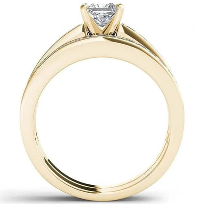 2Pcs / Set Wedding Engagement Ring Set Shiny Women'S Diamond Wedding Ring Annive