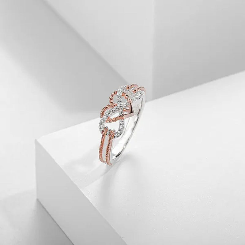 Black Rose Gold Heart Ring Ladies Ring Ladies Valentine'S Day Birthday Gift Jewe