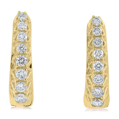0.23 CT. T.W. Diamond Hoop Earrings in 14K Yellow Gold