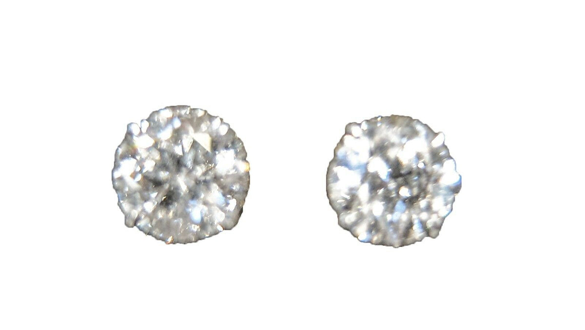 DIAMOND STUD EARRING ROUND BRILLIANT SHAPE 2.46 CT TOTAL WEIGHT STUD EARRING