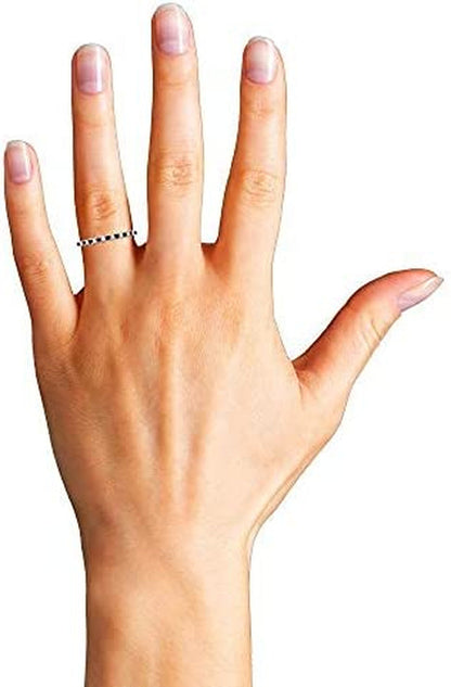1/4 Carat Diamond, Pave-Set 14Kt White Gold Bridal Wedding Band Ring for Women (
