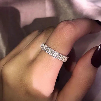 YOHAPP Exquisite Fashion Silver Ring Natural White Sapphire Charming Diamond Inf