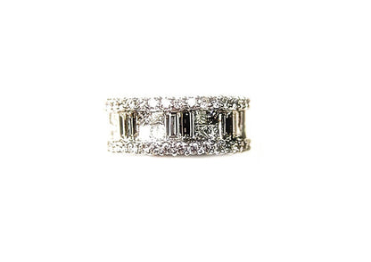 34 ROUND BRILLIANT CUT PRONG SET 16 PRINCESS CUT AND 6 BAGUETTE CUT INVISIBLE