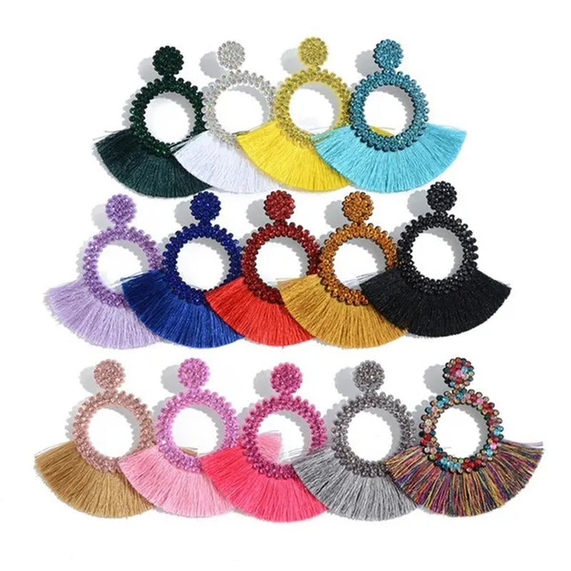 Tassel Earrings Women Punk Earings Fashion Jewelry Hanging Crystal Star Girls Ea