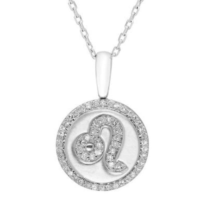 0.17 CT. T.W. Diamond Zodiac Symbol Pendant in Sterling Silver
