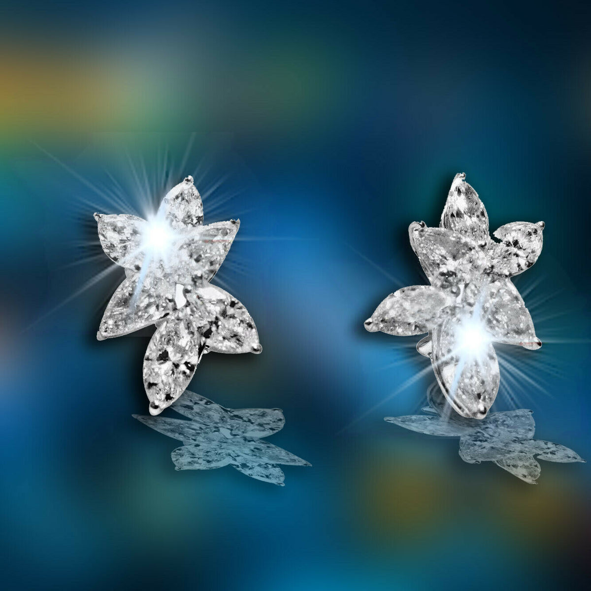 DIAMOND EARRING FOUR PEAR SHAPE TOTAL EIGHT MARQUISE TOTAL DIAMOND HUGIE EARRING