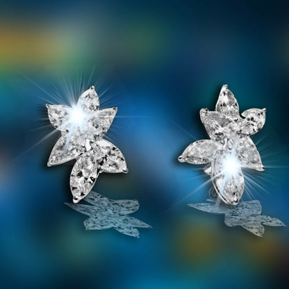 DIAMOND EARRING FOUR PEAR SHAPE TOTAL EIGHT MARQUISE TOTAL DIAMOND HUGIE EARRING
