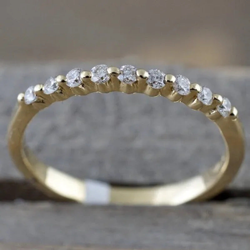 Fashion Half Eternity Moissanite Diamond Jewelry Dainty 925 Sterling Silver Whit