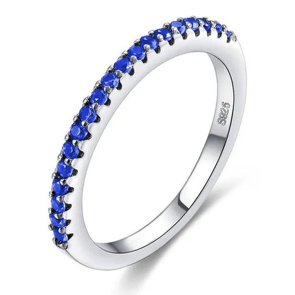 925 Silver White Sapphire White Sapphire & Aquamarine & Sapphire & Ruby & Tanzan