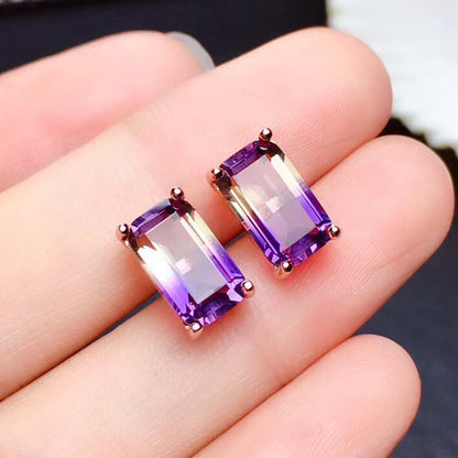 Amethyst Ring Pendant Earrings Sterling Silver Oversized Gem Living Mouth Hypoal
