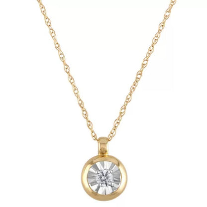 0.04 CT. T.W. round Diamond Pendant in 14K Two-Tone Gold