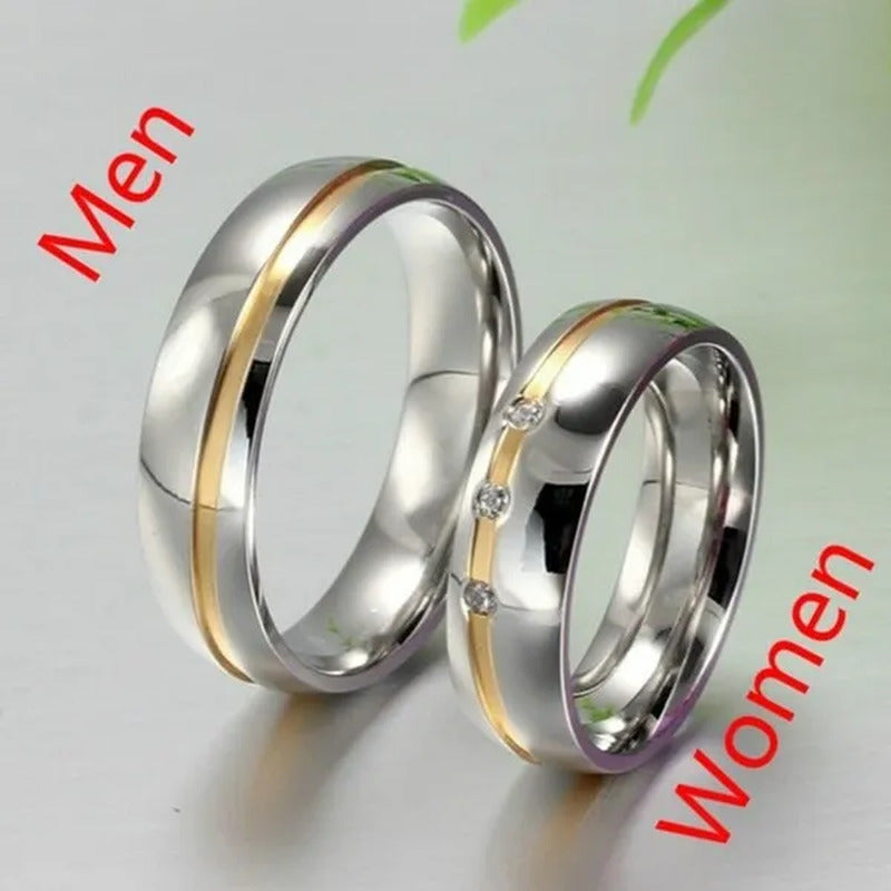 Fashion Couple Rings Diamond Ring Unique Stainless Steel Rings Jewlery Charm Dia