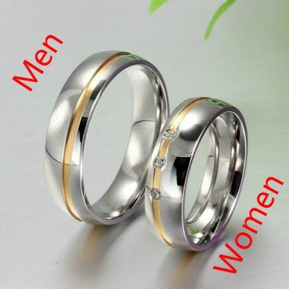 Fashion Couple Rings Diamond Ring Unique Stainless Steel Rings Jewlery Charm Dia