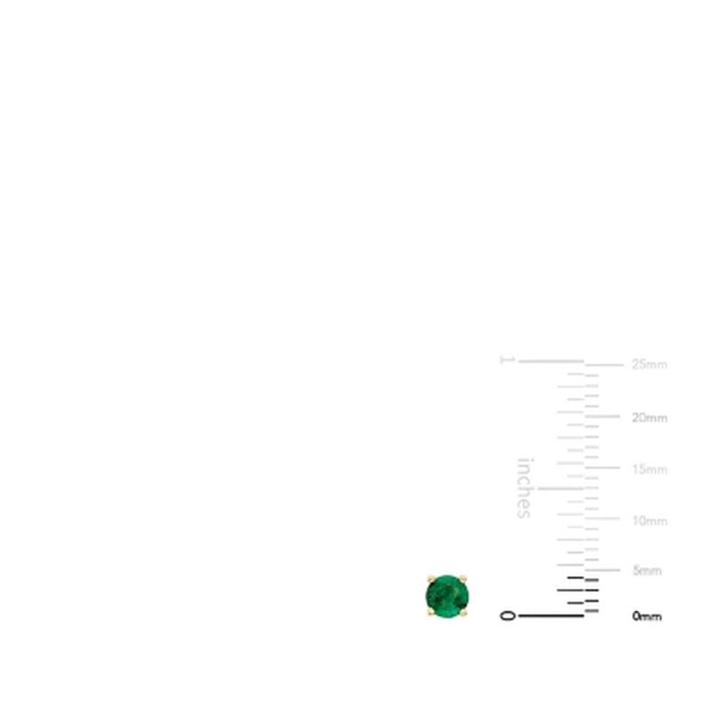 4.5Mm round Emerald Earrings in 14K Gold
