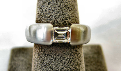 GIA CERTIFIED VERY HEAVY PLATINUM EMERALD SHAPE DIAMOND