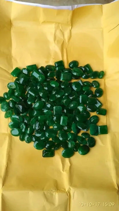 NATURAL EMERALD ZAMBIAN GREEN LUSTER OVAL and OCTAGON CUT MIX LOT at CHEAPEST PR