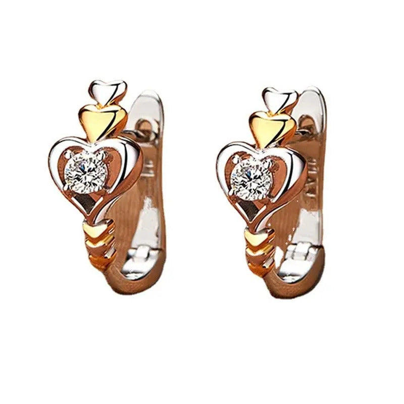 2021 New Arrival Creative Love Heart-Shaped Earrings, Beautiful Women'S Diamond