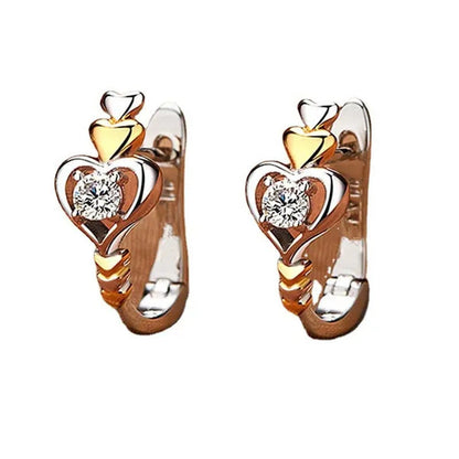 2021 New Arrival Creative Love Heart-Shaped Earrings, Beautiful Women'S Diamond