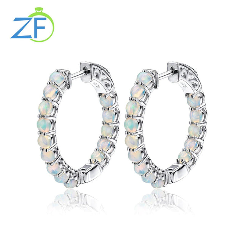 Pure 925 Sterling Silver Clip Earring 3 Carats Cabochon Cut Green Turquoise