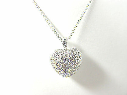 DIAMOND ROUND BR SHAPE PUFF HEART PENDANT INCLUDED 16 INCH CHAIN