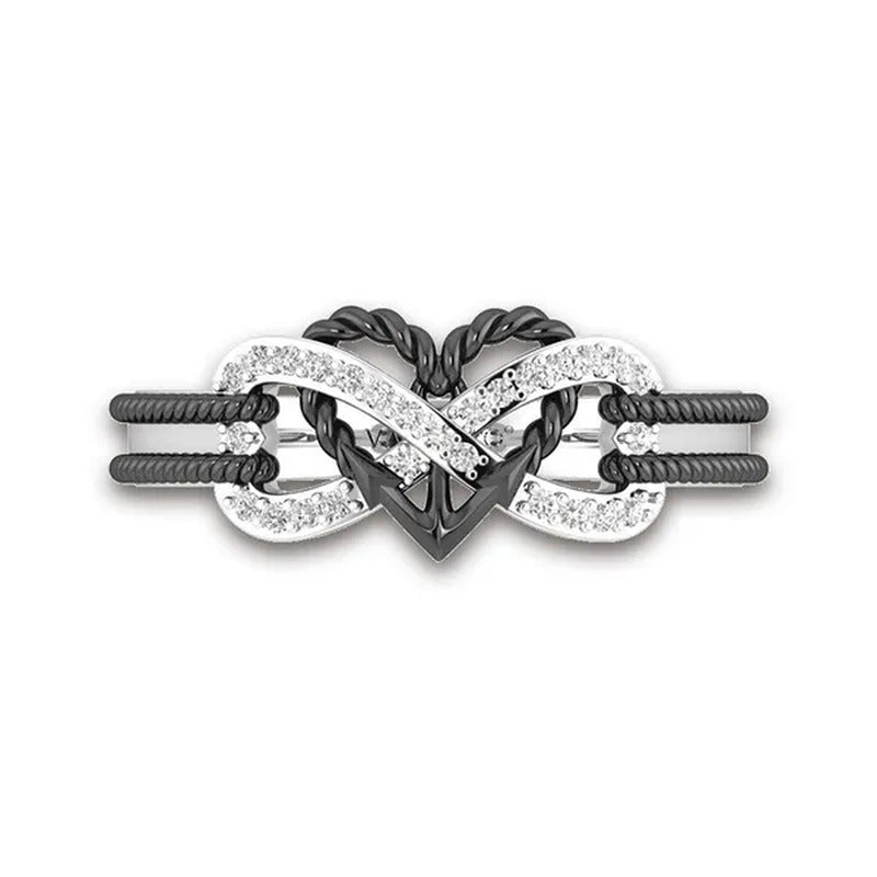 Black Rose Gold Heart Ring Ladies Ring Ladies Valentine'S Day Birthday Gift Jewe