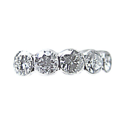 DIAMOND 5 ROUND BRILLIANT SH BEZEL SET NO PRONGS INVISIBLE DIAMOND RING BAND