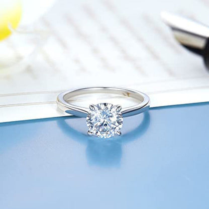 Moissanite Rings, 1Carat Moissanite Rings for Women, D Color VVS1 Simulated Diam