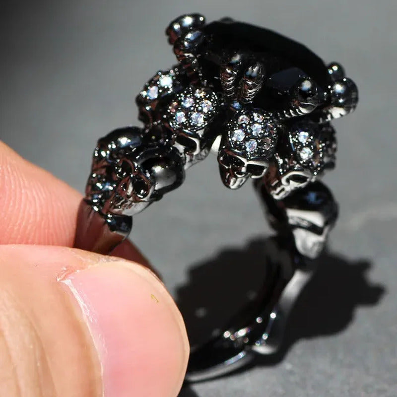 Black Glod Filled 925 Silver Natural Gemstones Black Sapphire Wedding Birthstone