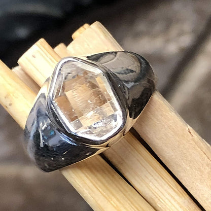 Natural Herkimer Diamond 925 Solid Sterling Silver Unisex Ring Size 7.75