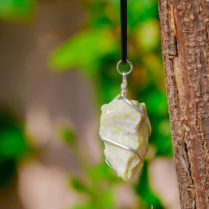 Serpentine Crystal Necklace - Pendant Necklace - Crystal Stone - Crystal Pendant
