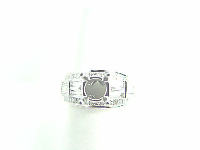 DIAMOND PRINCESS BAGUETTE SETTING 4 PRONG SET FOR 1.50 CT DIAMOND CENTER RING