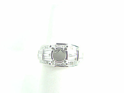 DIAMOND PRINCESS BAGUETTE SETTING 4 PRONG SET FOR 1.50 CT DIAMOND CENTER RING