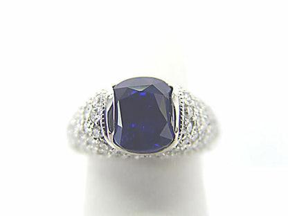 NATURAL SAPPHIRE 9.92X9.22X6.22MM OVAL SHAPE SET DIAMOND