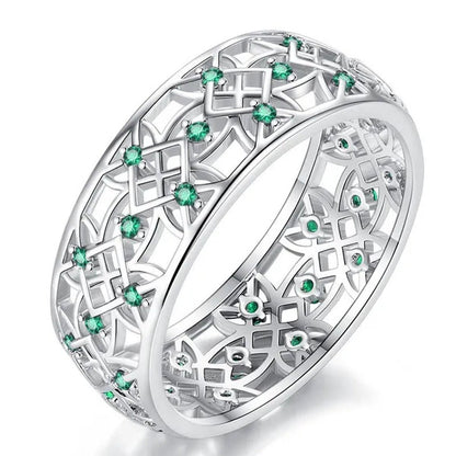 4 Color 925 Silver Anniversary Statement Ring Natural Gemstones Sapphire & Emera