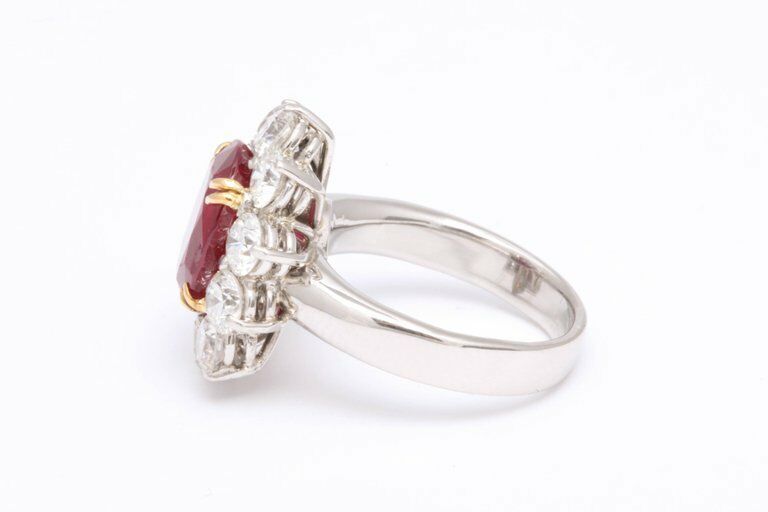 No Heat Burma Ruby Diamond Ring