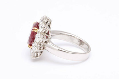 No Heat Burma Ruby Diamond Ring
