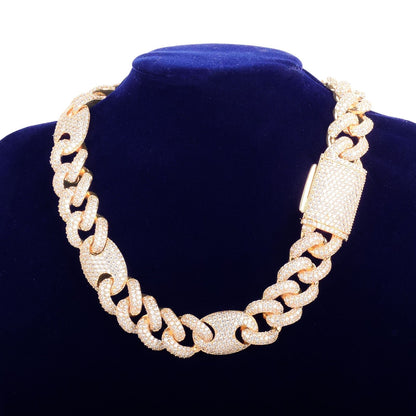 Miami Cuban Chain Real Gold Plated Hip Hop Jewelry Man Necklace Christams