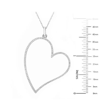 0.30 CT. T.W. Diamond Heart Necklace in Sterling Silver