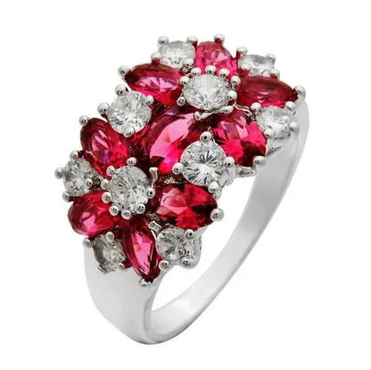 5-Color Natural 6.69CT White/Alexandrite/Sapphire/Ruby/Emerald Diamond 14K White
