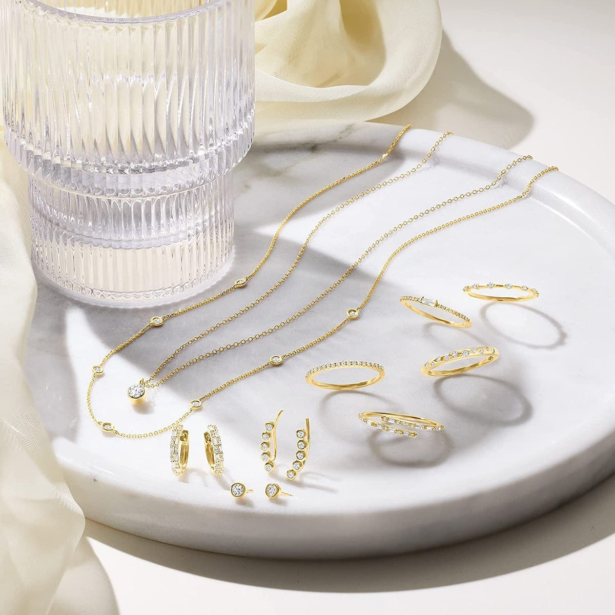 RS Pure by  Diamond Station Necklace in 14Kt Gold