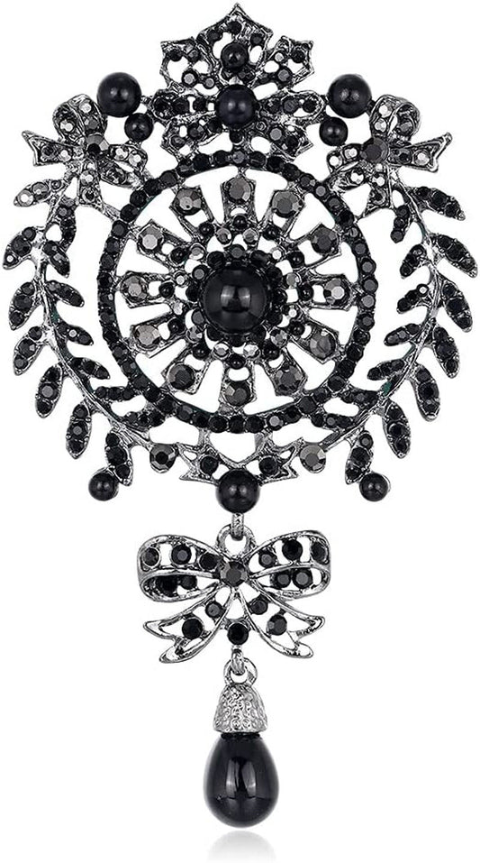 N a European and American Creative Personality Diamond-Studded Pearl Flower Broo