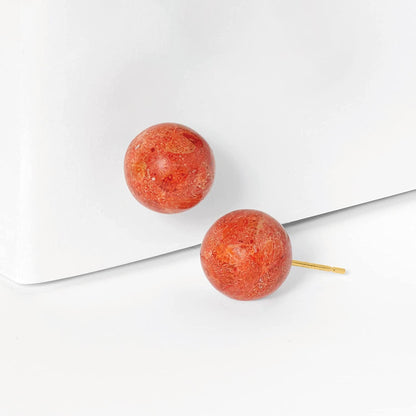Gemstone Stud Earrings in 14Kt Yellow Gold